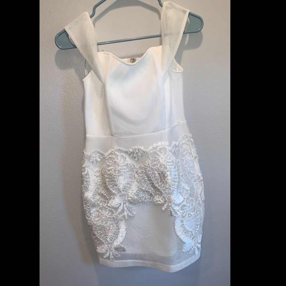 juniors white formal dress